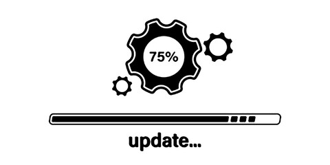 Loading process. Update system Flat icon. Concept of upgrade application progress icon for graphic and web design. Upgrade Update system icon. Status bar icon. App interface design concept