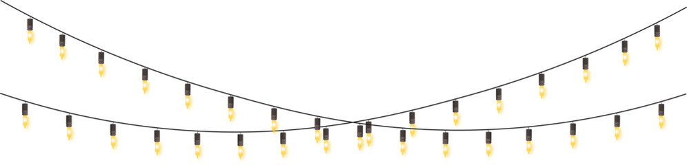 Twinkling Amber Fairy Lights With Customizable, festive hanging bulbs with warm golden light, a cozy, celebratory atmosphere, isolated on, holiday celebration, vector, illustration