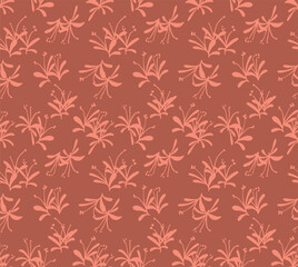 Japanese Pretty Flower Fall Vector Seamless Pattern