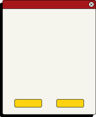 Tall Popup Window with Two Buttons &ndash; Minimal Retro UI