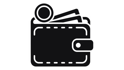 Digital wallet icon with currency, money and credit cards. finance, payment, e-commerce and banking concept graphic.