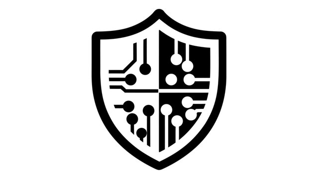 Cyber security shield icon representing digital protection, data safety, network defense, global online privacy, interne