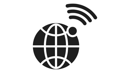 Global wi-fi connectivity network symbol icon. wireless internet communication and worldwide connection concept.