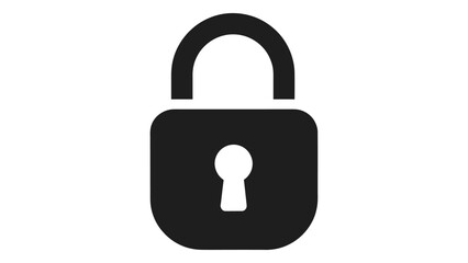 Lock symbol for digital security, data protection, privacy, access control, and restricted information. simple graphic.