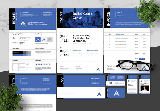 Blue And Black Brand Guidline IT Company