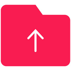 red silhouette empty upload folder icon