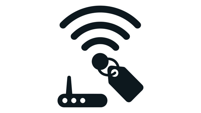 Wireless internet network signal and router icon with a sale tag, symbolizing promotions, deals, discounts and special o