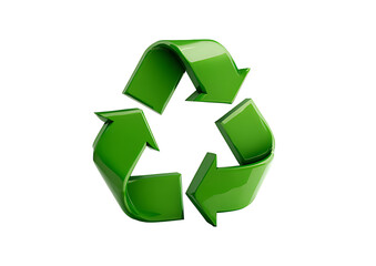 Obraz premium A glossy green recycling symbol prominently displayed against a dark background