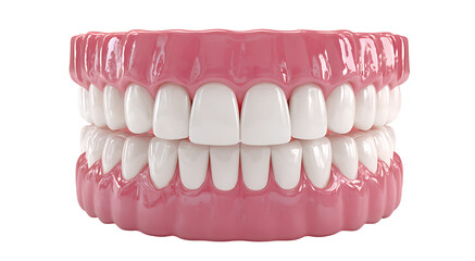 Obraz premium A realistic depiction of human teeth and gums isolated on black