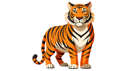 Majestic Standing Tiger Full Body Vector Illustration