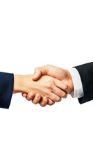 Handshake with person in blue suit
