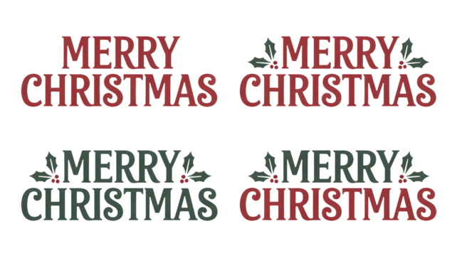 Text saying merry christmas in festive colors.