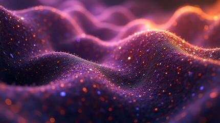 Abstract flowing energy with sparkling particles