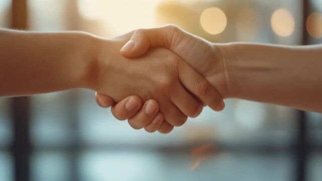 Business Handshake: A Symbol of Agreement and Partnership.