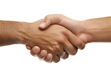 Firm handshake in business context
