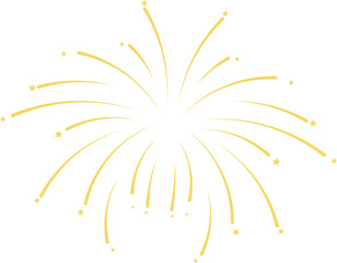 Small Gold Firework Cluster &ndash; Minimal Line Spark Elements