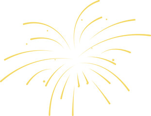 Gold Firework Starburst &ndash; Festive Line Art Burst