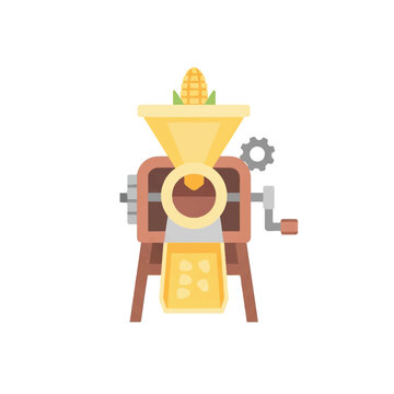 A corn sheller with a funnel crank and collection bin