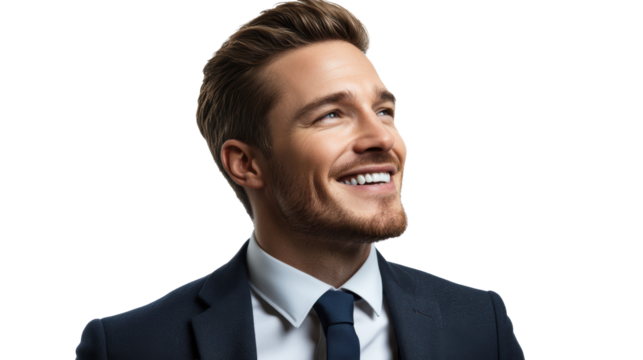 Smiling confident man in business attire