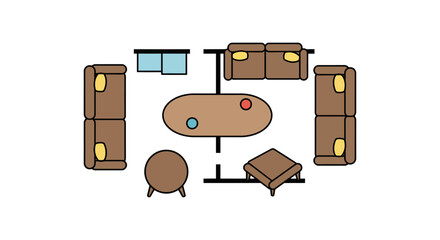 living room floor plan showcasing furniture arrangement and design providing a layout and furniture selection guide visualizing comfort and style