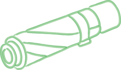 Rolled exercise or yoga mat