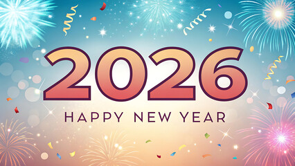 Happy new year 2026 celebration with firework