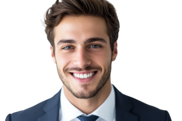 Attractive young man smiling in business attire