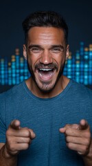 Casual charm: a smile that brightens the day. Business development. Subtle shift: man adjusts his posture to perfect his cheerful grin. Financial planning. Corporate success.