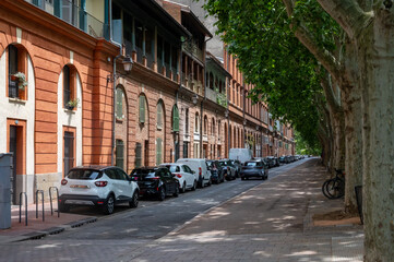 Views of Toulouse, city in southern France, Haute-Garonne department, Occitania region, centre of European aerospace industry with pink red bricks houses, travel destination