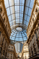 Obraz premium Views of central part of Milan, Brera district, shopping area, church Duomo, architectural details, streets, walking in Milan, Lombardy, Italy