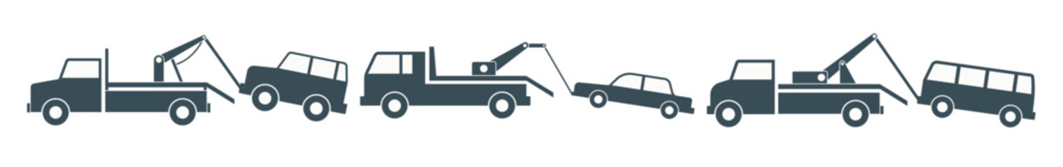 vector towing truck simple illustration