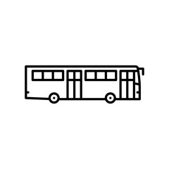 bus outline icon. public transport black line illustration.