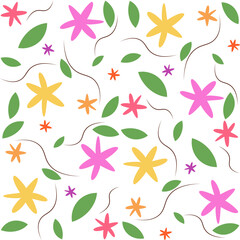 seamless  flower pattern on white background for decorative design , packaging, decorating, interior design, wallpapers, banner, vector illustration