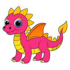 Adorable Baby Dragon Sitting Happily With Tiny Wings