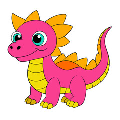 Adorable Baby Dragon Sitting Happily