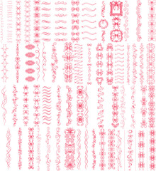 Christmas Bow Clipart. Festive Holiday, frame, flower, line, vector bundle collection.