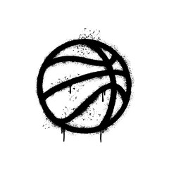 Basketball illustration in graffiti art style on white background © HENI