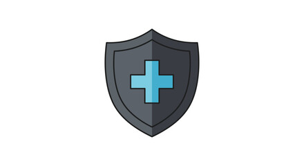 Fototapeta premium Health insurance shield graphic protecting medical care benefits and secure healthcare access symbolizing safety and wellness for healthcare communication