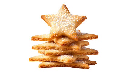 Christmas star cookies stacked as tree