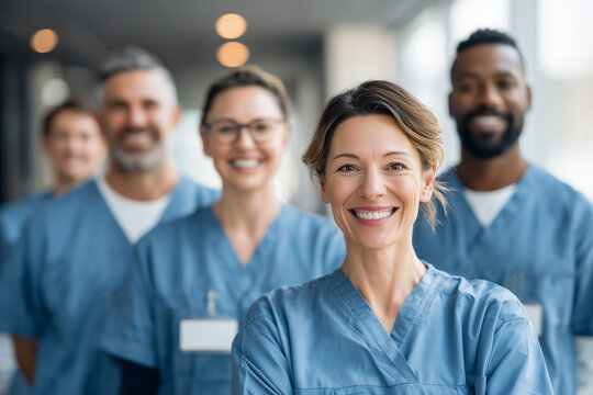 L&auml;chelndes medizinisches Team in der Klinik &ndash; professionelles Gesundheitswesen