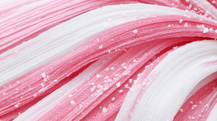 Woven Waves A Textile Artistry of Pink, White, and Glittering Texture in Macro Detail