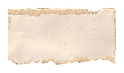 brown cardboard with a torn edge is isolated on transparent background