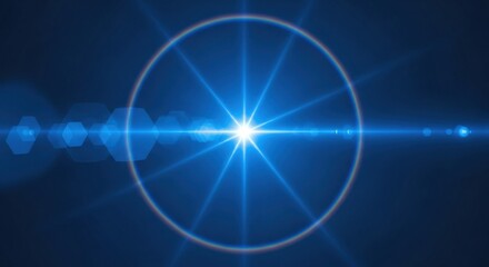 Fototapeta premium Central Bright Starburst with Concentric Circle and Lens Flare