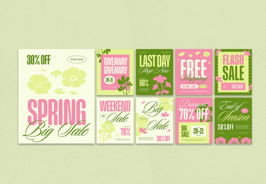Pink Bold Spring Sale Banner
