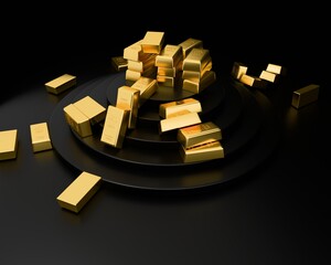 3d gold bars