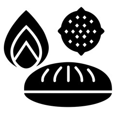 Algerian Kesra Flatbread Icon Set Vector
