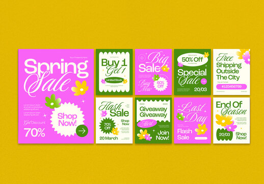 Pink Modern Spring Sale Banner