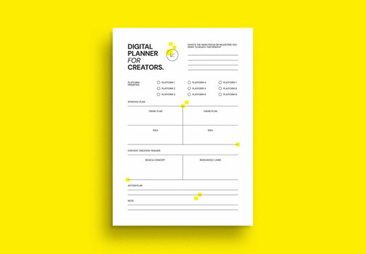 Yellow And Black Utilitarian Digital Planner