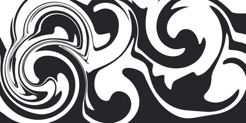 Latar belakang horizontal abstrak dengan gelombang berwarna. Ilustrasi vektor trendi dalam style retro 60s, 70s. © Aril