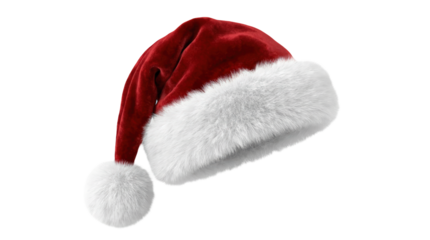 Christmas hat with white fur trim and pom-pom